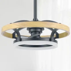 Honeywell Acklen Indoor Fandelier Modern Ceiling Fan with Color Changing Technology and Remote Control - 21 Inch, Matte Black