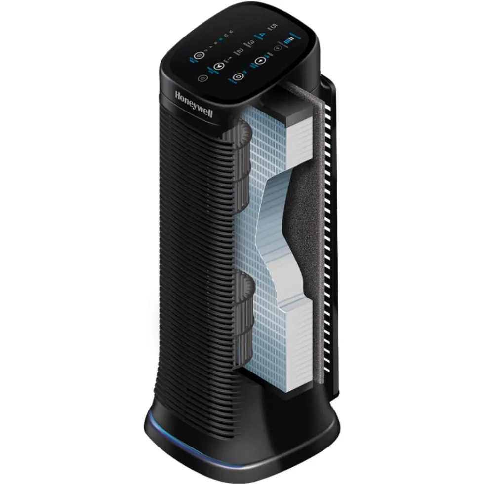 Honeywell Air Genius 5 Oscillating Tower Air Purifier and Odor Reducer - Black, HFD320