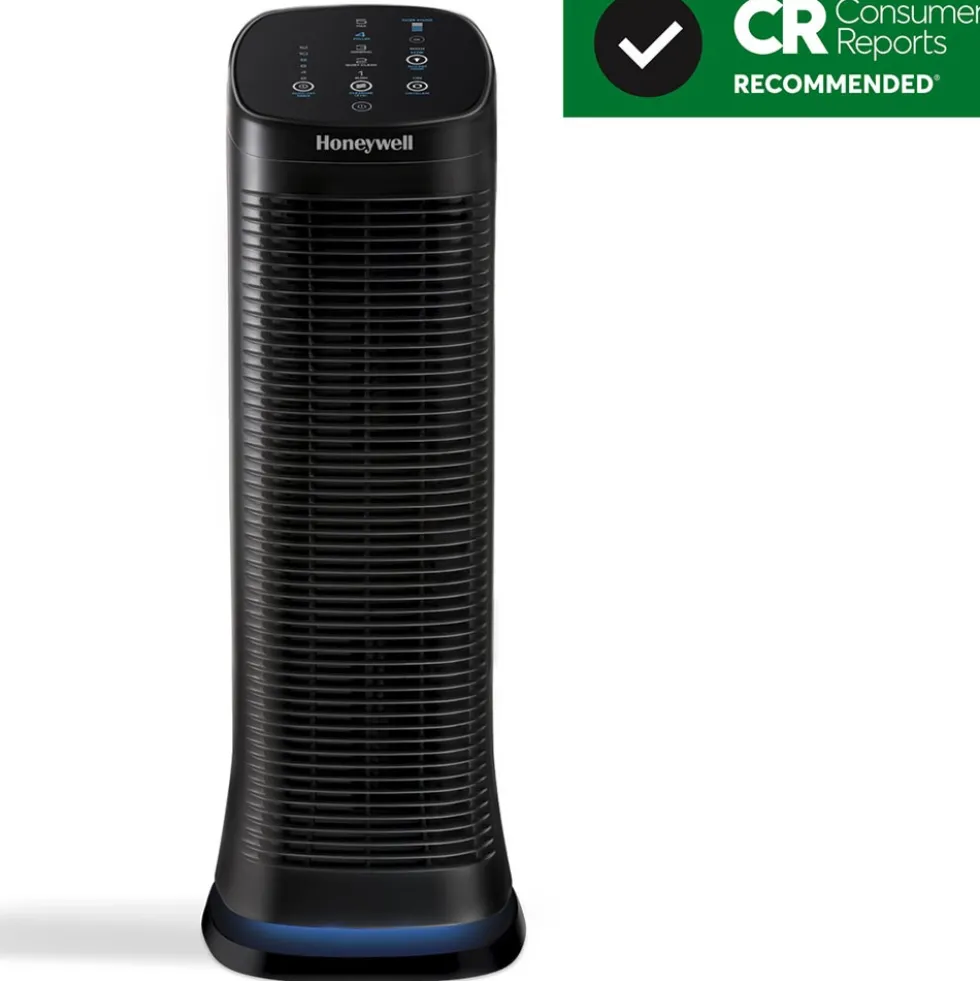 Honeywell Air Genius 5 Oscillating Tower Air Purifier and Odor Reducer - Black, HFD320