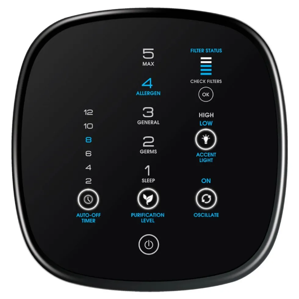 Honeywell Air Genius 5 Oscillating Tower Air Purifier and Odor Reducer - Black, HFD320