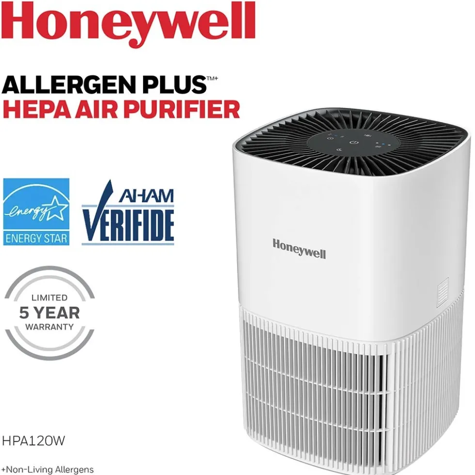 Honeywell Allergen Plus HEPA Air Purifier - White, HPA120W