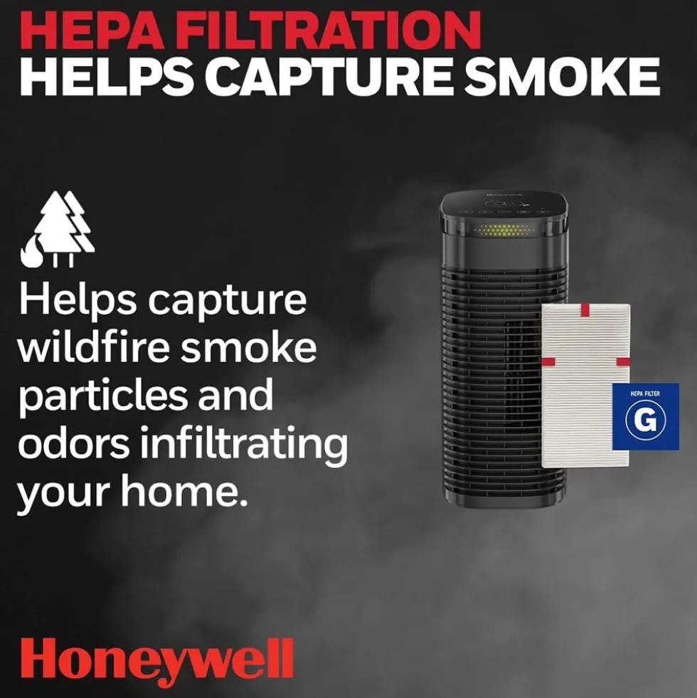 Honeywell Allergen Plus HEPA Tower Small Air Purifier - Black, HPA080B