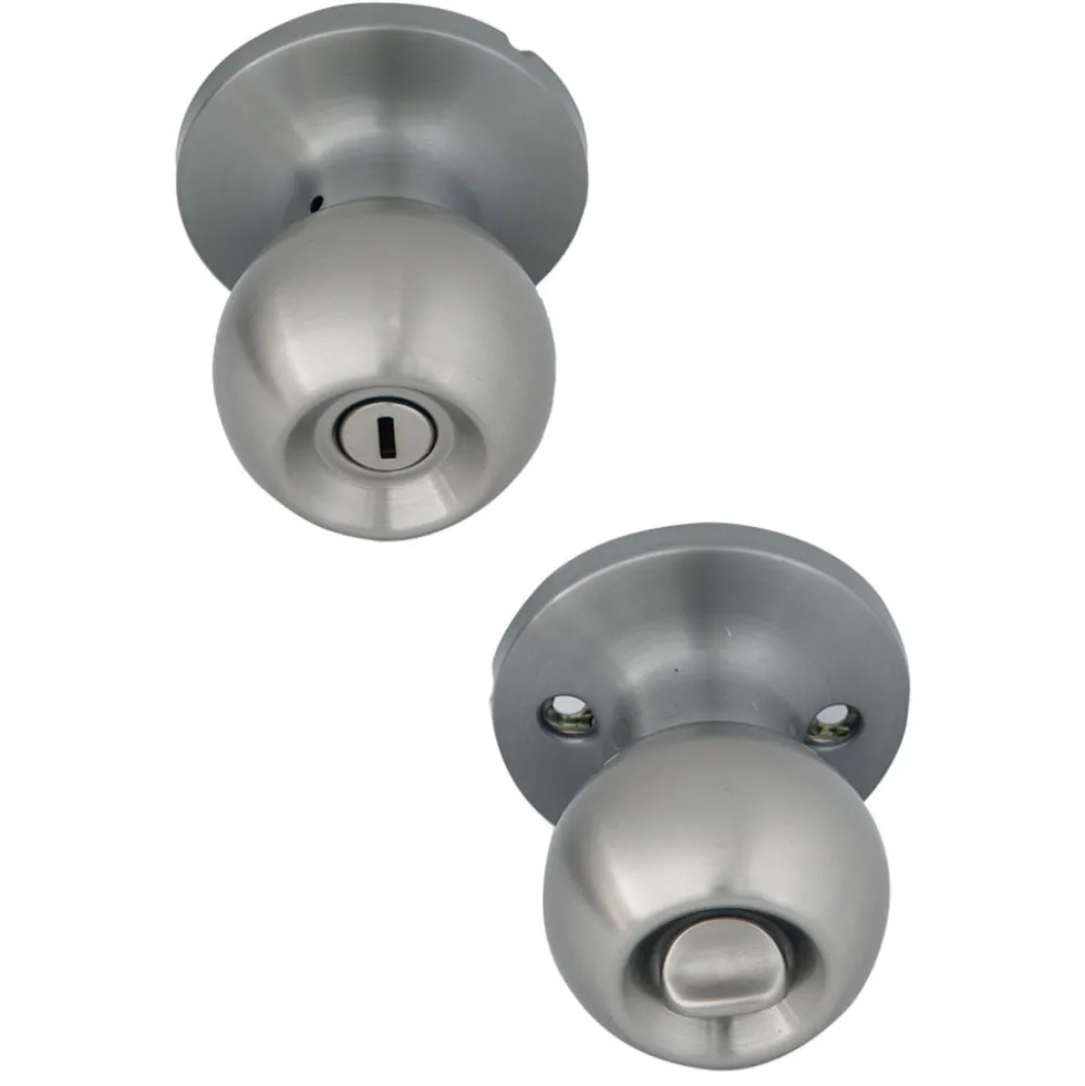 Honeywell Ball Privacy Door Knob, Satin Nickel, 8102302
