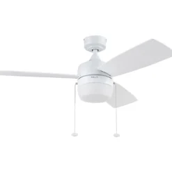 Honeywell Barcadero 3-Blade Ceiling Fan with Light, Bright White, 44-Inch - 51475
