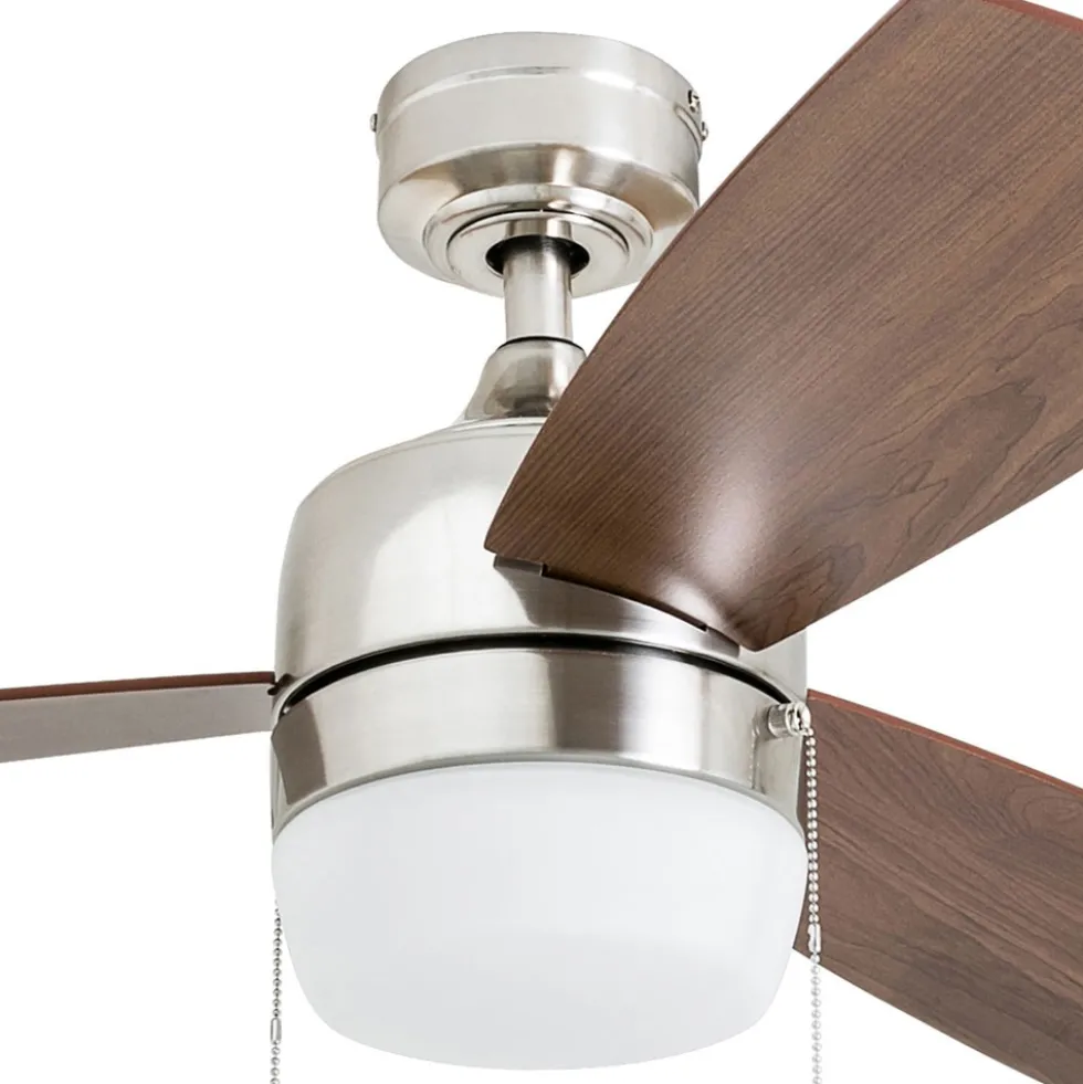 Honeywell Barcadero Indoor LED Ceiling Fan, Modern Brushed Nickel, 44-Inch - 50616