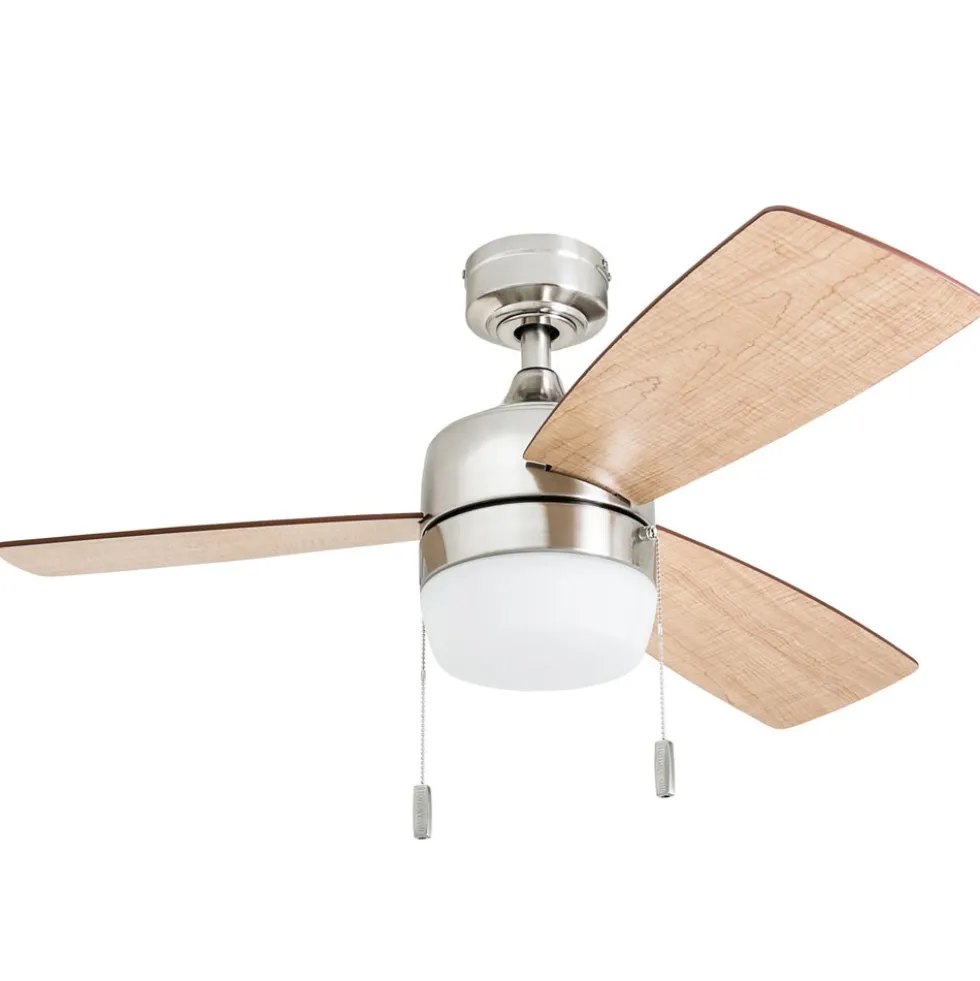 Honeywell Barcadero Indoor LED Ceiling Fan, Modern Brushed Nickel, 44-Inch - 50616