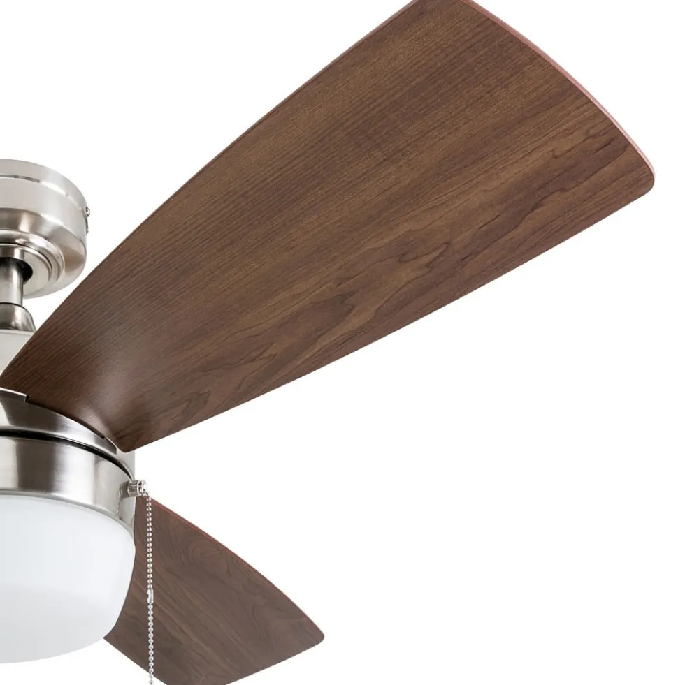 Honeywell Barcadero Indoor LED Ceiling Fan, Modern Brushed Nickel, 44-Inch - 50616