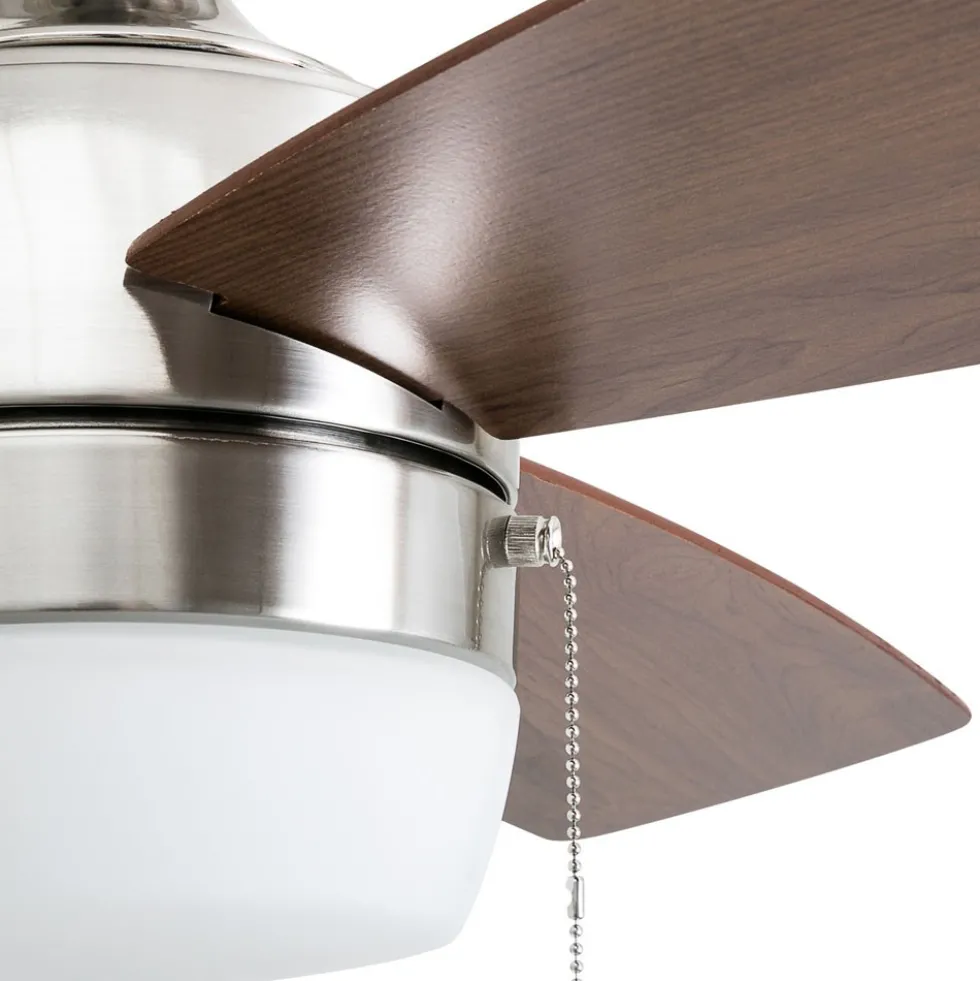 Honeywell Barcadero Indoor LED Ceiling Fan, Modern Brushed Nickel, 44-Inch - 50616