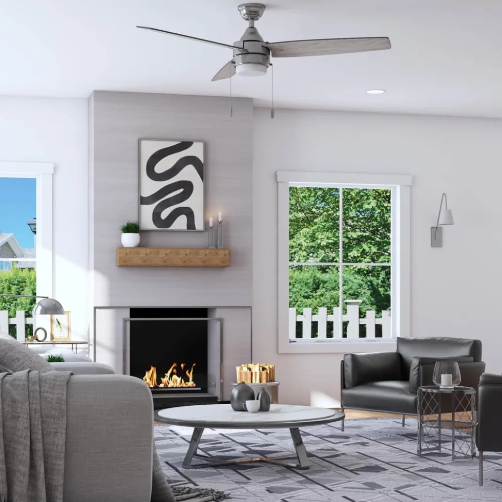 Honeywell Berryhill Indoor Ceiling Fan, Brushed Nickel, 48-Inch - 51857