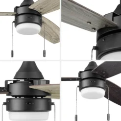 Honeywell Berryhill Indoor Ceiling Fan, Matte Black, 48-Inch - 51858