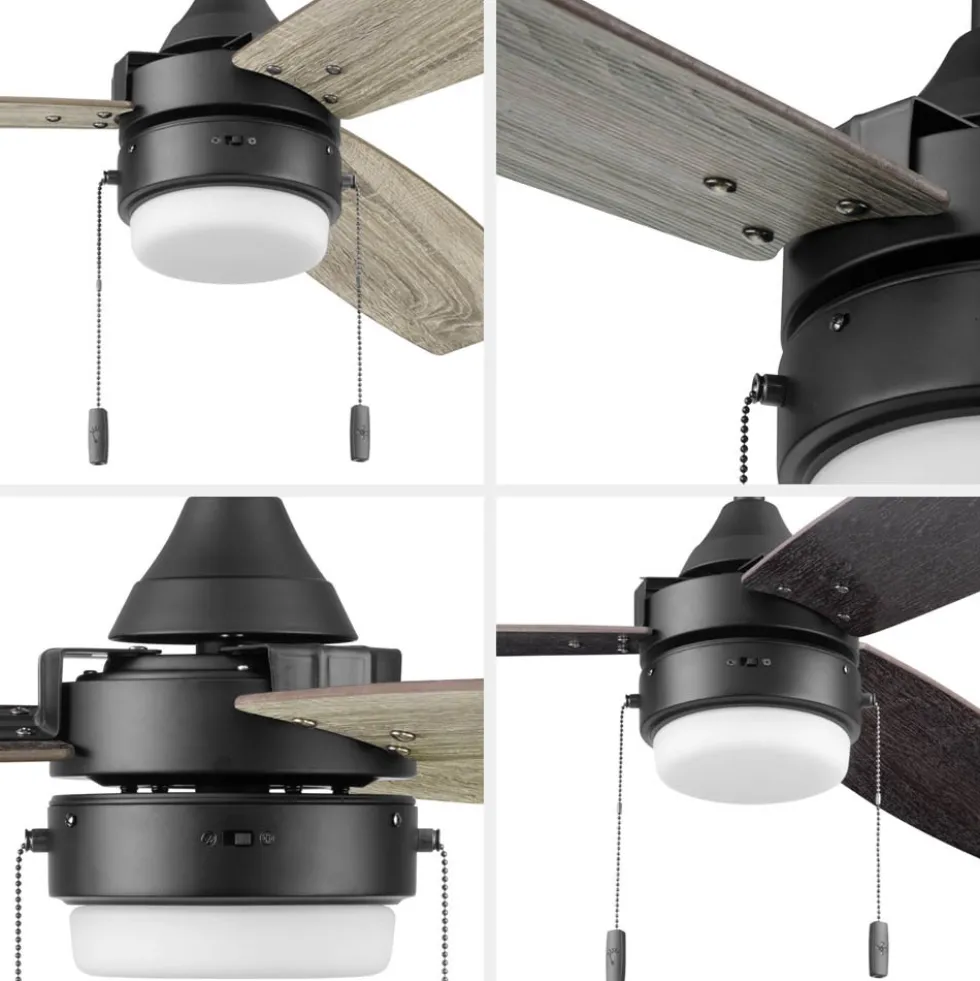 Honeywell Berryhill Indoor Ceiling Fan, Matte Black, 48-Inch - 51858