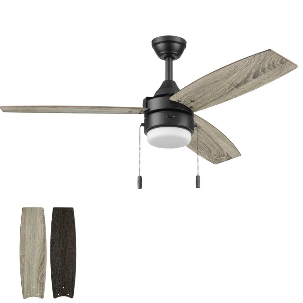 Honeywell Berryhill Indoor Ceiling Fan, Matte Black, 48-Inch - 51858