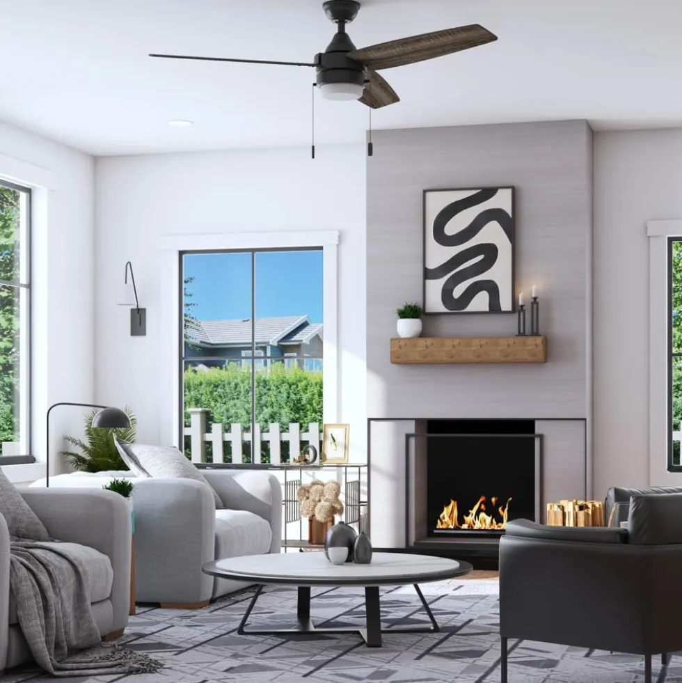 Honeywell Berryhill Indoor Ceiling Fan, Matte Black, 48-Inch - 51858