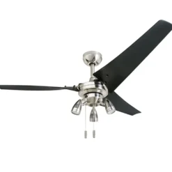 Honeywell 3 Blade Contemporary Phelix Indoor Ceiling Fan, Brushed Nickel, 56-Inch - 50611