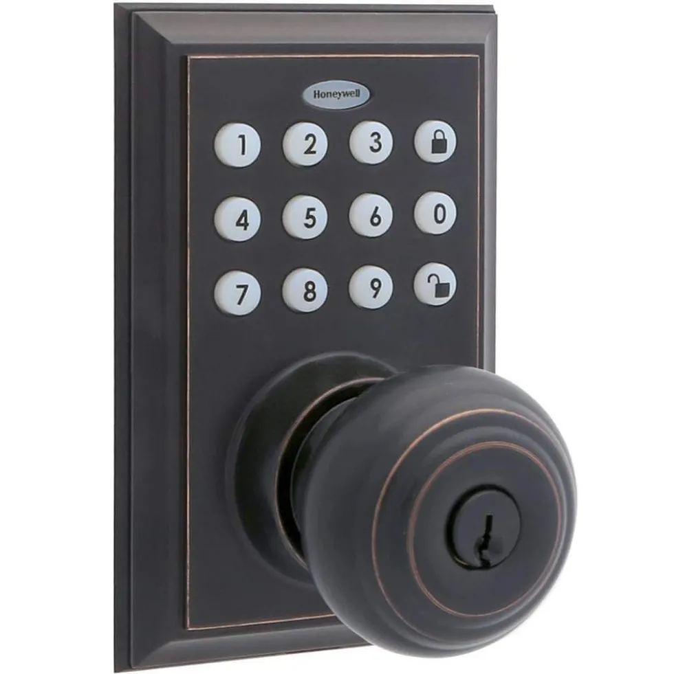 Honeywell Bluetooth Enabled Digital Door Knob Lock With Keypad, Oil Rubbed Bronze, 8832401S
