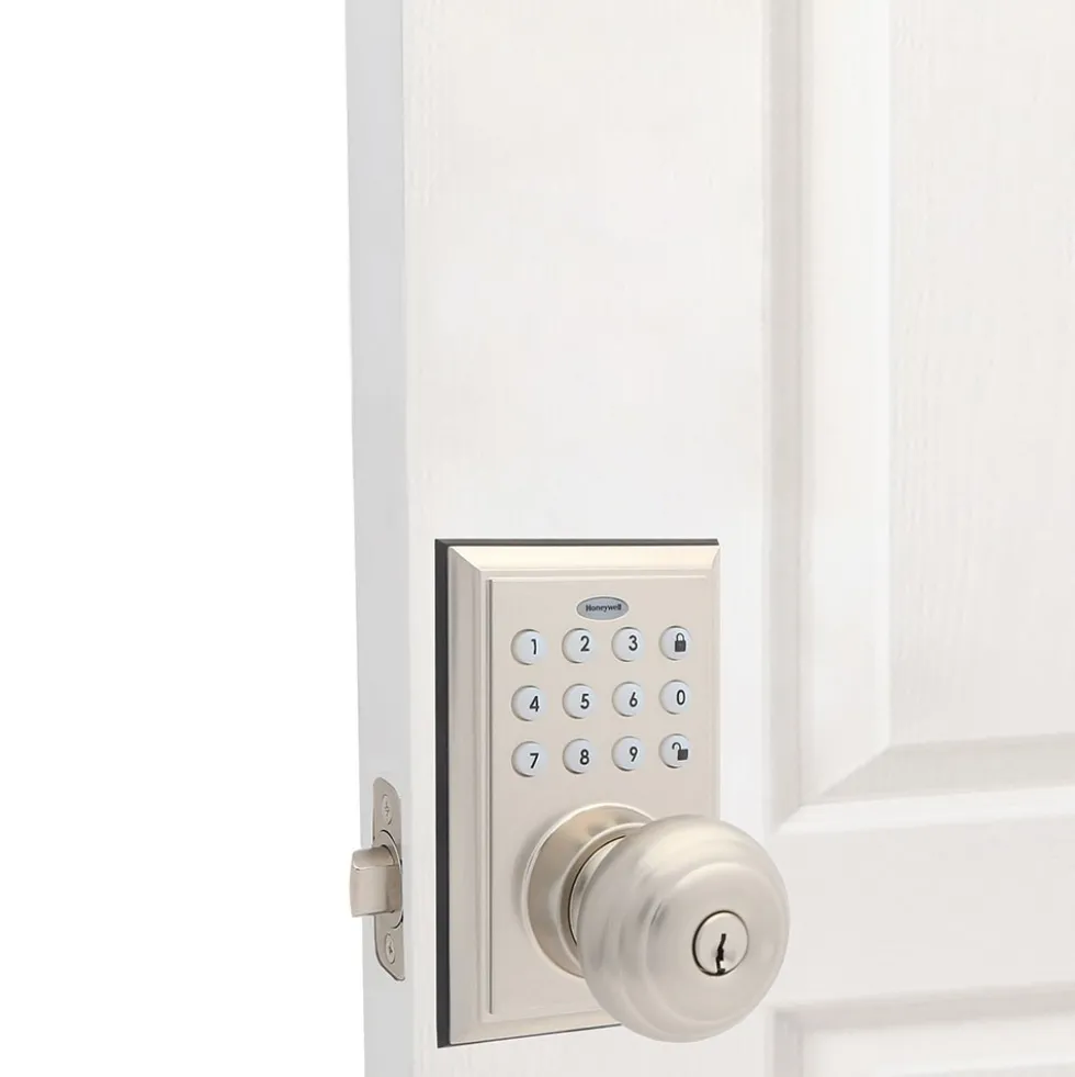 Honeywell Bluetooth Enabled Digital Door Knob Lock With Keypad, Satin Nickel, 8832301S
