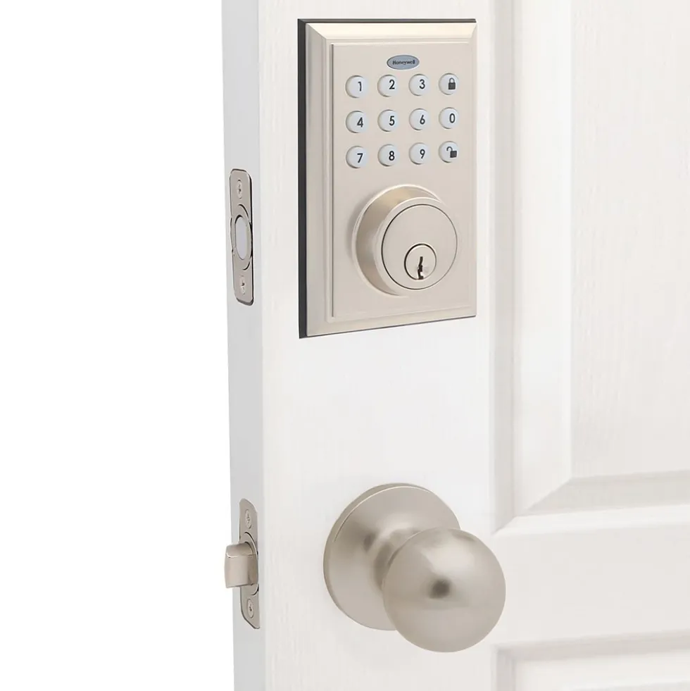 Honeywell Bluetooth Enabled Digital Deadbolt Door Lock With Keypad, Satin Nickel, 8812309S
