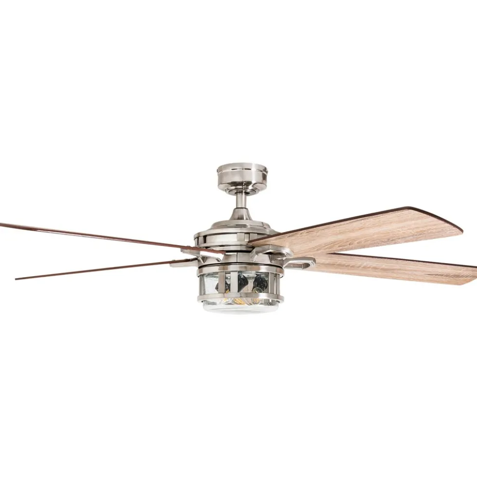 Honeywell Bontera Indoor LED Ceiling Fan with Light, Brushed Nickel, 52-Inch - 50610
