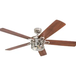 Honeywell Bontera Indoor LED Ceiling Fan with Light, Brushed Nickel, 52-Inch - 50610