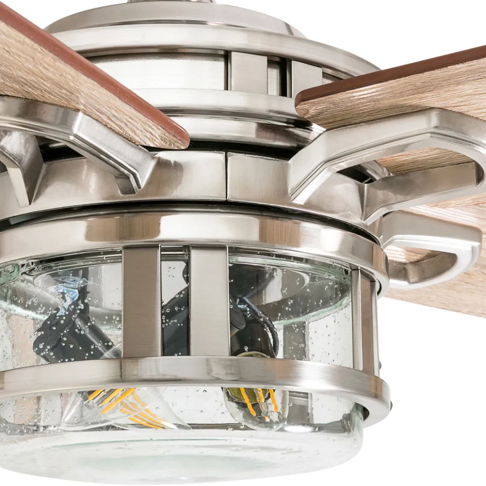 Honeywell Bontera Indoor LED Ceiling Fan with Light, Brushed Nickel, 52-Inch - 50610