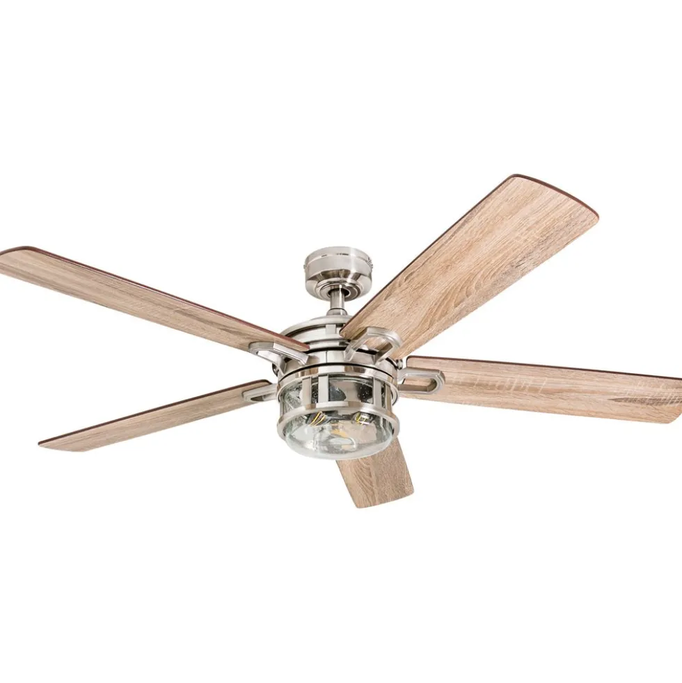 Honeywell Bontera Indoor LED Ceiling Fan with Light, Brushed Nickel, 52-Inch - 50610