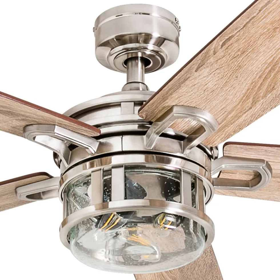 Honeywell Bontera Indoor LED Ceiling Fan with Light, Brushed Nickel, 52-Inch - 50610
