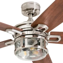 Honeywell Bontera Indoor LED Ceiling Fan with Light, Brushed Nickel, 52-Inch - 50610