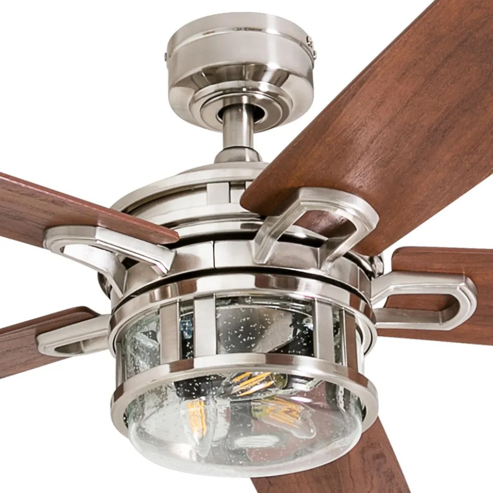 Honeywell Bontera Indoor LED Ceiling Fan with Light, Brushed Nickel, 52-Inch - 50610