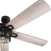 Honeywell Bontera Indoor LED Ceiling Fan with Light, Matte Black, 52-Inch - 50690