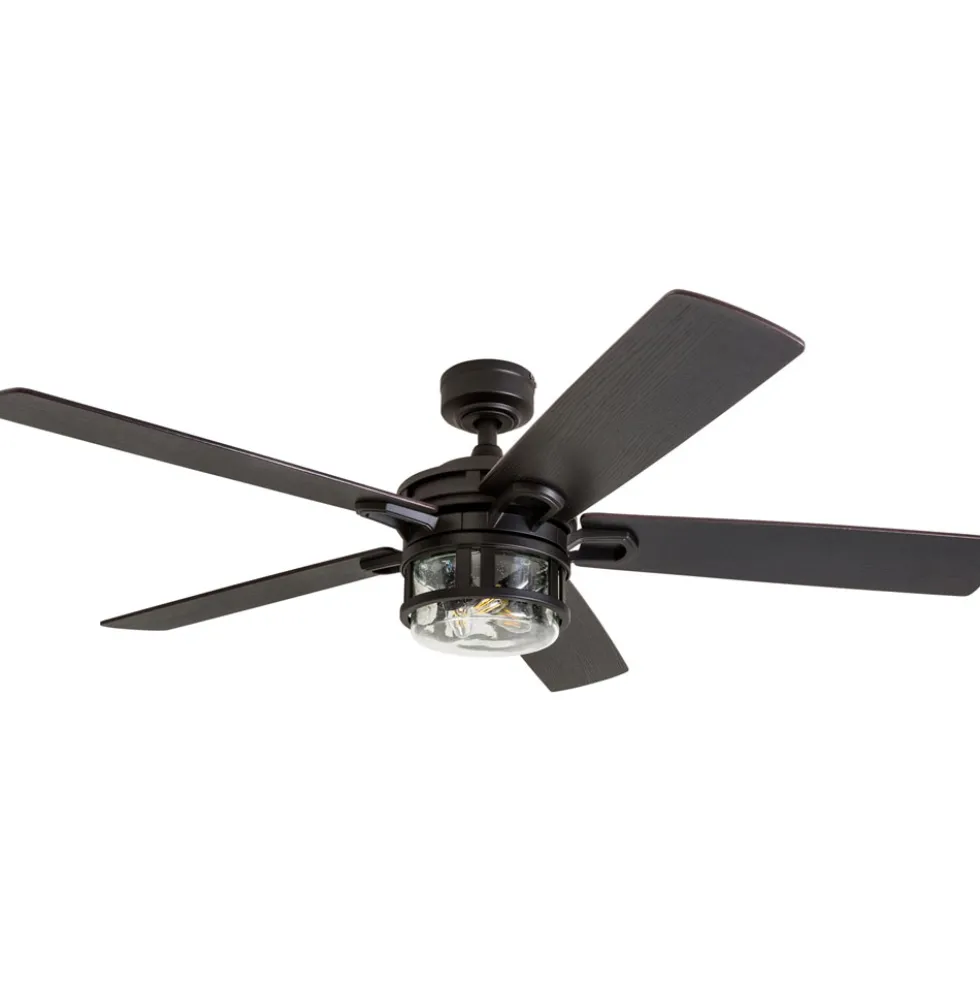 Honeywell Bontera Indoor LED Ceiling Fan with Light, Matte Black, 52-Inch - 50690