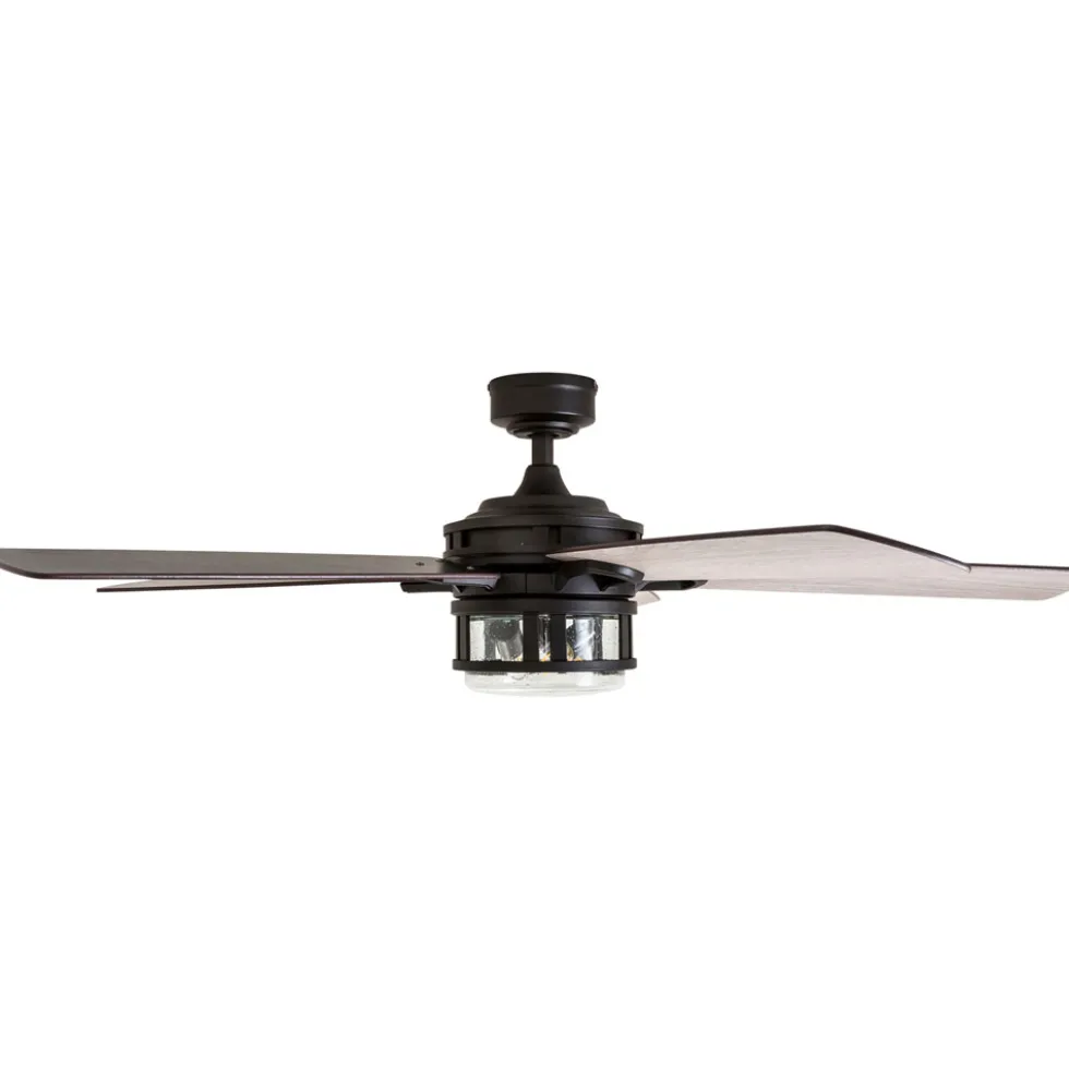 Honeywell Bontera Indoor LED Ceiling Fan with Light, Matte Black, 52-Inch - 50690
