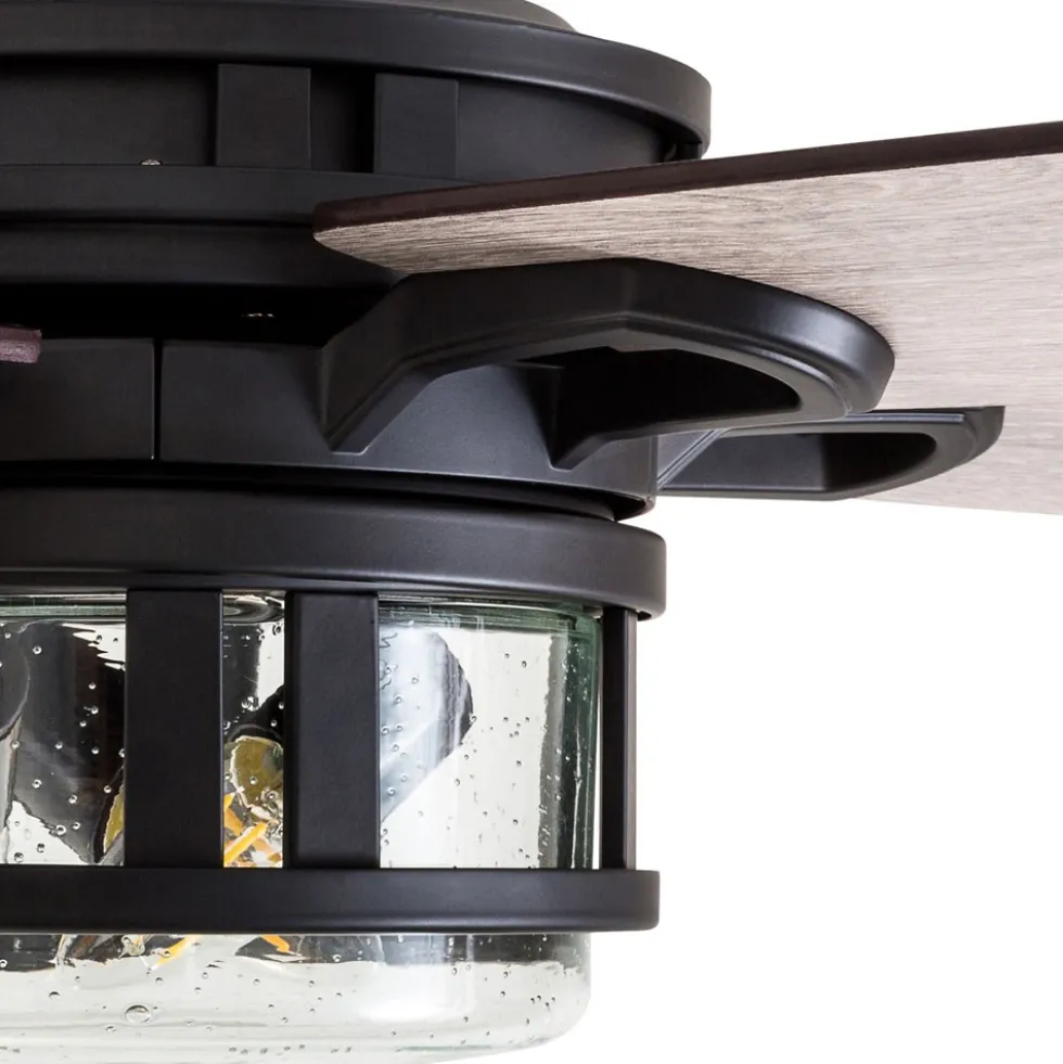 Honeywell Bontera Indoor LED Ceiling Fan with Light, Matte Black, 52-Inch - 50690