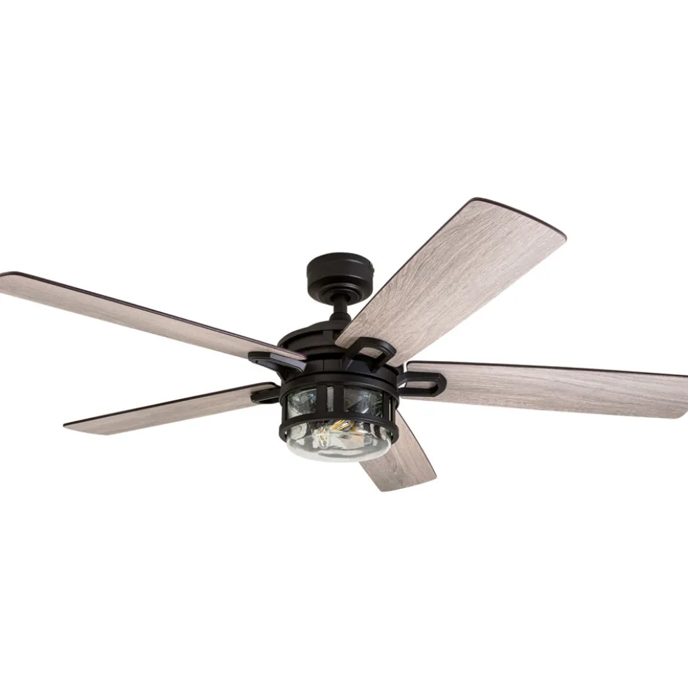 Honeywell Bontera Indoor LED Ceiling Fan with Light, Matte Black, 52-Inch - 50690