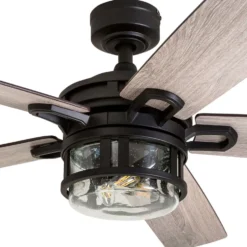 Honeywell Bontera Indoor LED Ceiling Fan with Light, Matte Black, 52-Inch - 50690