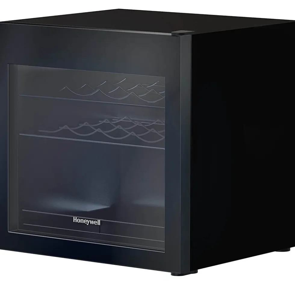 Honeywell 14 Bottle Countertop Wine Cooler Refrigerator with Slide Out Shelving, Black - H14WCB