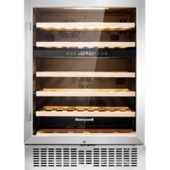 Honeywell 46 Bottle Dual Zone Compressor Wine Fridge with Touch Digital Temperature Control, Stainless Steel - H46WCS