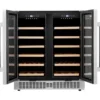 Honeywell 56 Bottle Dual Zone Compressor Wine Cooler Refrigerator, with Digital Wine Fridge Temperature Control, Stainless Steel - H56WCS