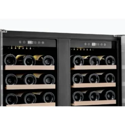 Honeywell 56 Bottle Dual Zone Compressor Wine Cooler Refrigerator, with Digital Wine Fridge Temperature Control, Stainless Steel - H56WCS