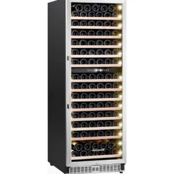 Honeywell 154 Bottle Large Dual Zone Wine Cooler Fridge with Digital Temperature Control, Stainless Steel - H154WCS