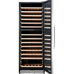 Honeywell 154 Bottle Large Dual Zone Wine Cooler Fridge with Digital Temperature Control, Stainless Steel - H154WCS