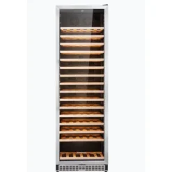 Honeywell 186 Bottle Large Freestanding Compressor Wine Cooler Fridge with Digital Temperature Control, Stainless Steel - H186WCS