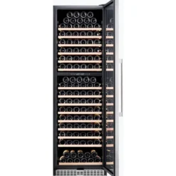 Honeywell 174 Bottle Large Freestanding Dual Zone Compressor Wine Cooler Refrigerator with Touch Controls, Stainless Steel - H174WCS