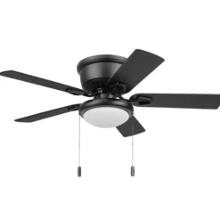 Honeywell Braystone 42 Inch Indoor Matte Black Ceiling Fan with Light & Pull Chain - 53043