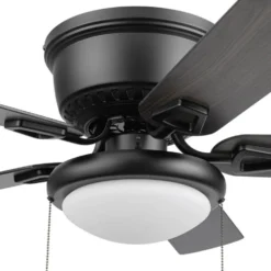 Honeywell Braystone 42 Inch Indoor Matte Black Ceiling Fan with Light & Pull Chain - 53043