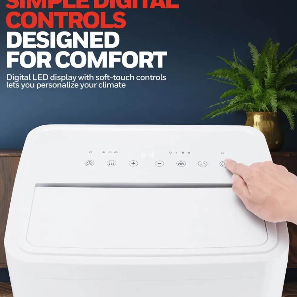 Honeywell 14,500 BTU Dual Hose Portable Air Conditioner with Dehumidifier and Fan, White, HW4CEDAWW0