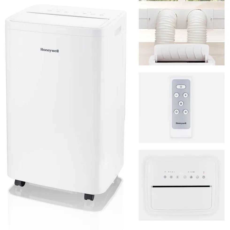 Honeywell 14,500 BTU Dual Hose Portable Air Conditioner with Dehumidifier and Fan, White, HW4CEDAWW0