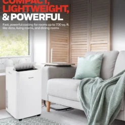 Honeywell 14,500 BTU Dual Hose Portable Air Conditioner with Dehumidifier and Fan, White, HW4CEDAWW0