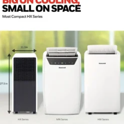 Honeywell 10,000 BTU Slim Portable Air Conditioner with Fan and Dehumidifier, HX4CESAWG0