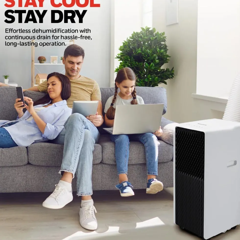 Honeywell 10,000 BTU Slim Portable Air Conditioner with Fan and Dehumidifier, HX4CESAWG0
