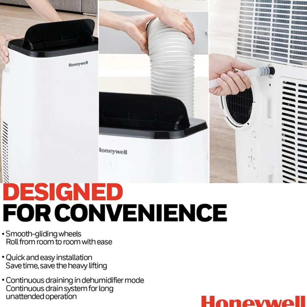 Honeywell 14,000 BTU Smart Portable Air Conditioner, Fan and Dehumidifier with WiFi and Google/Alexa Voice Control, HT4CESVWK0